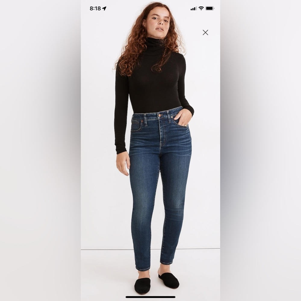 NWT Madewell Curvy High Rise Skinny Jeans Size 24 Lanette Wash Medium Wash